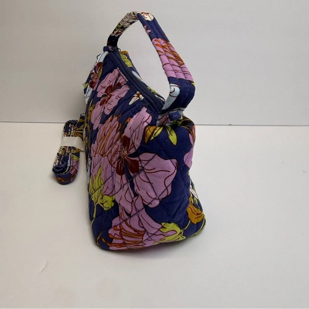 New Vera Bradley Mini Slouchy Crossbody Coffee Garden Bag Purse Floral Blue NWT